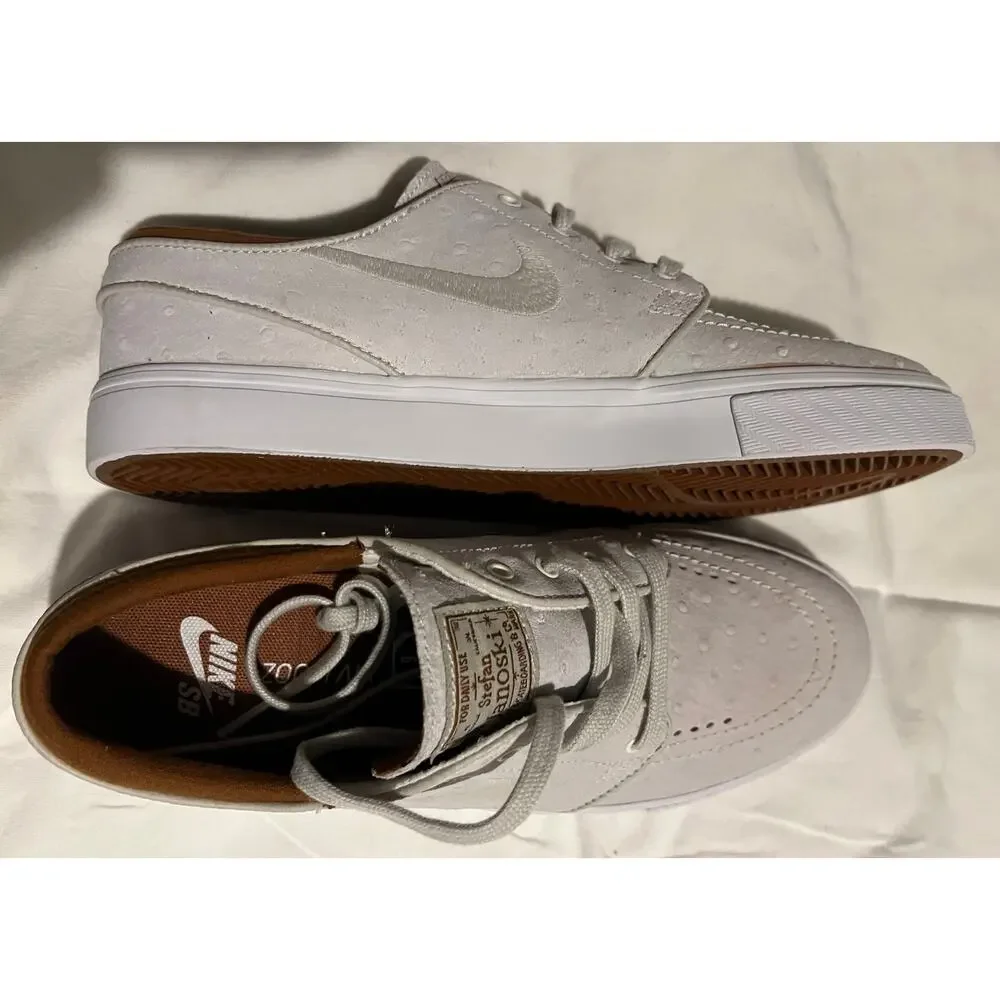 Nike Zoom Stefan Janoski L sneakers ivory ostrich leather & hazelnut accents 6 - Picture 4 of 10